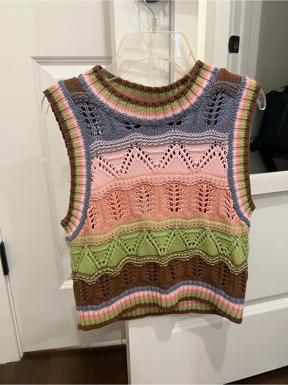 Zara Multicolor Crochet Sweater Vest